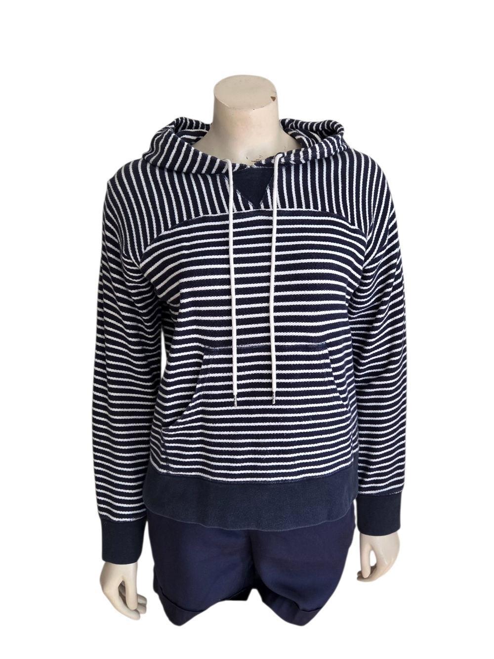J. Crew Paneled Terry Striped Hoodie Size Small